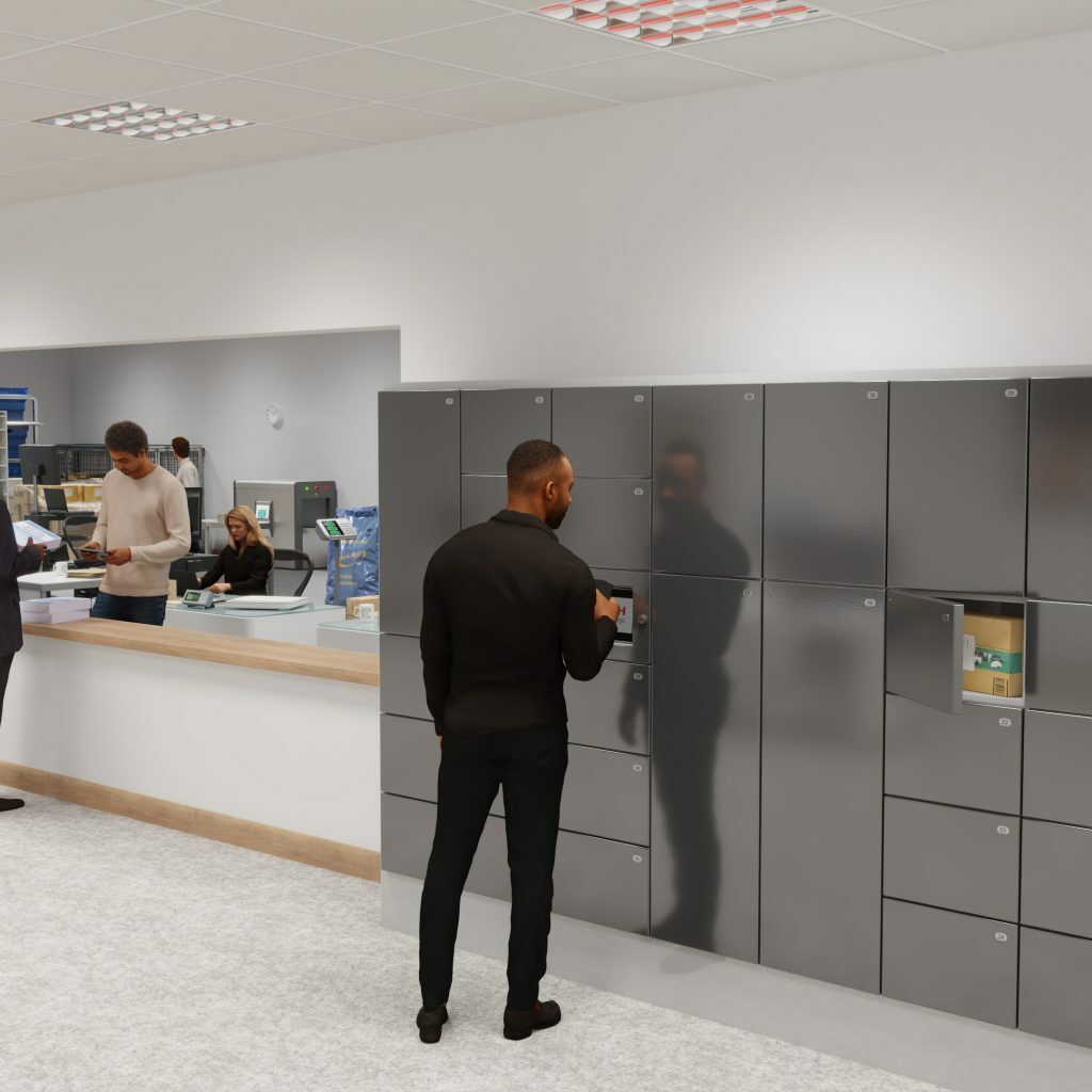 Eenvoudige uitgifte post en kantoormiddelen via smart lockers